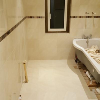 Bathroom floor and wall tiling
