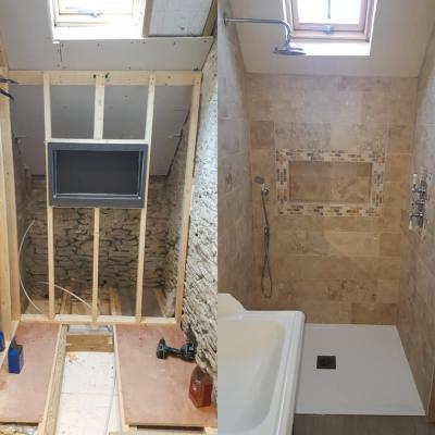 Newly Built Shower Room In A Old Barn